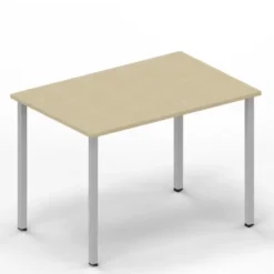Tavolo rettangolare con ruote 120x80x76H cm - rovere con struttura argento