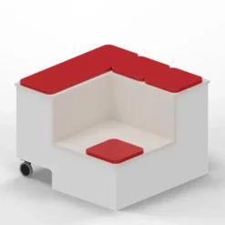 Tribuna mobile a gradoni ad Angolo 105x105x76H CM con cuscini